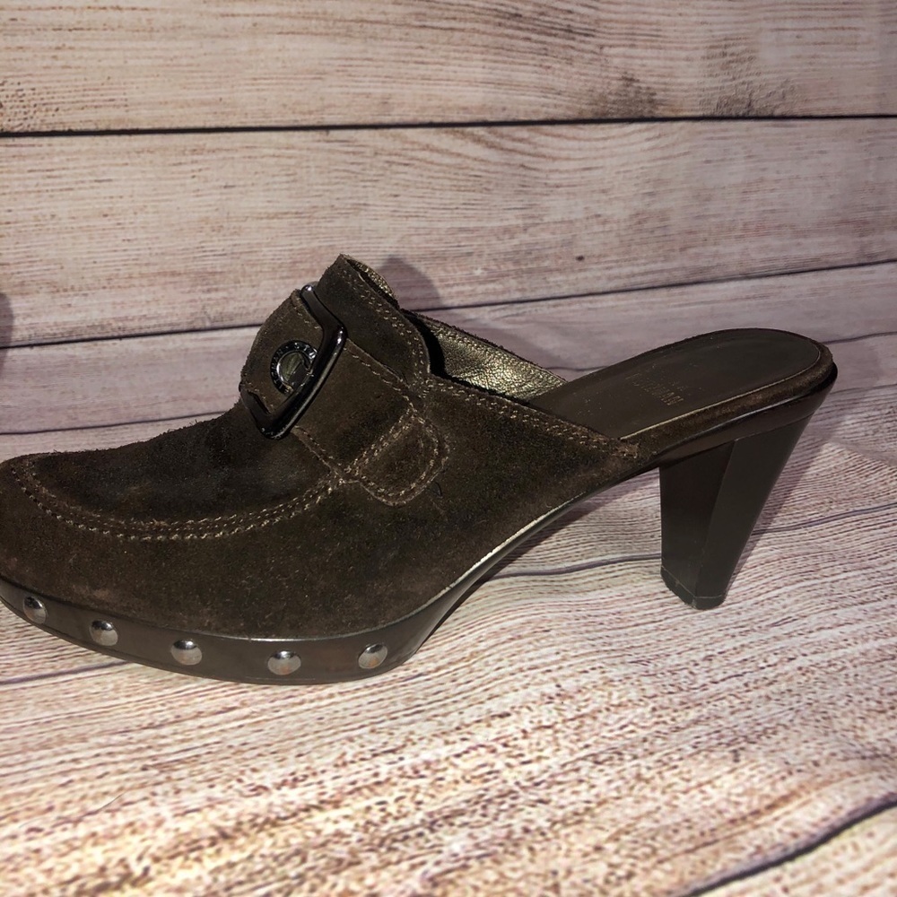 Stuart Weitzman Double Agent Cola Suede Mule - Picture 7 of 12